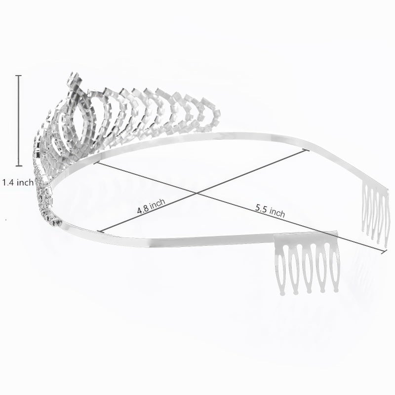 Vofler Tiaras and Crowns, Vofler 2 Pack Crystal Rhinestone Headband Headpiece Hair Jewelry for Women Ladies Girls Bridal Bride Princess Queen Birthday Wedding Pageant Prom Halloween Costume Party Silver - Image 5